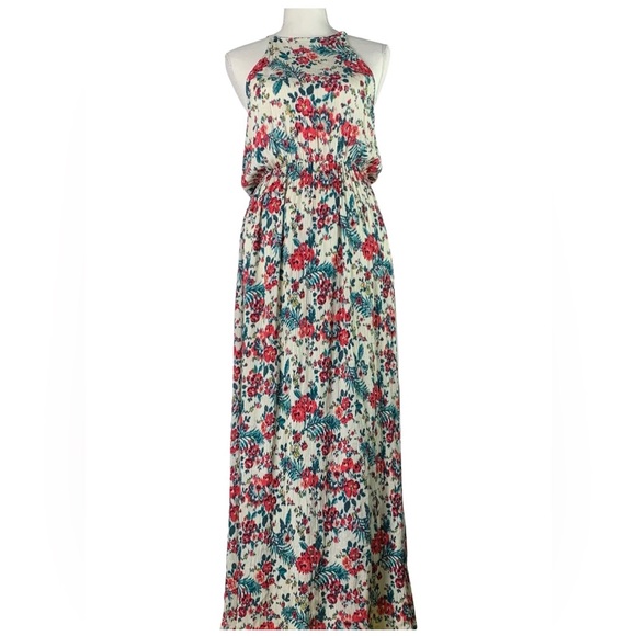 Coco & Jamison Printed Halter Maxi Dress with Open Back - Medium - Picture 5 of 13